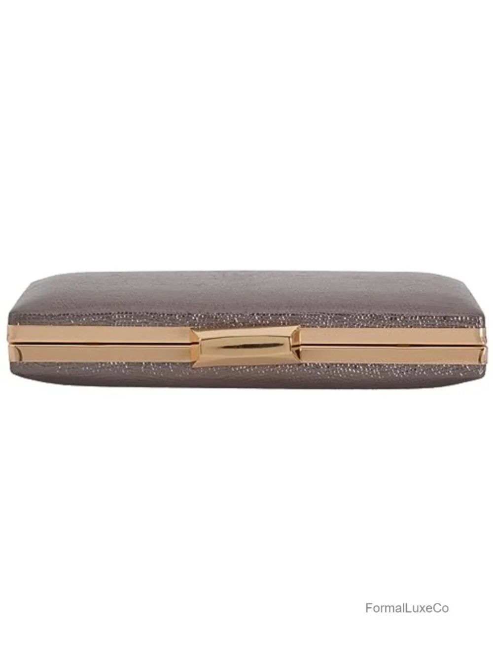 Metallic Material Hard Case Evening Party Clutch with Crossbody Chain
